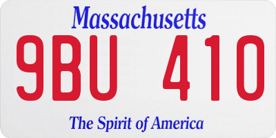 MA license plate 9BU410