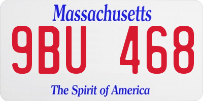 MA license plate 9BU468