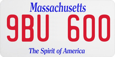 MA license plate 9BU600