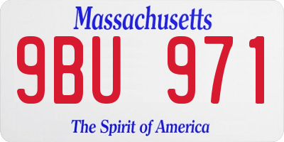 MA license plate 9BU971