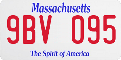 MA license plate 9BV095