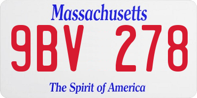 MA license plate 9BV278