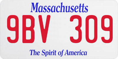 MA license plate 9BV309