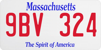 MA license plate 9BV324
