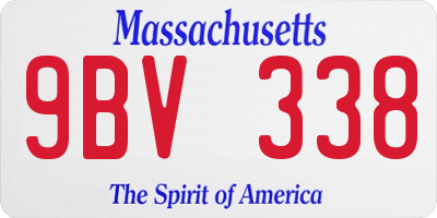 MA license plate 9BV338