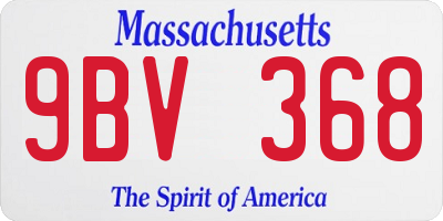 MA license plate 9BV368