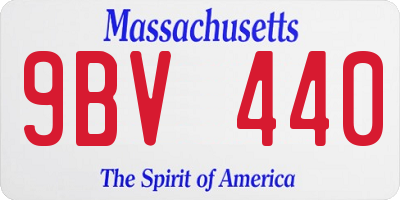 MA license plate 9BV440
