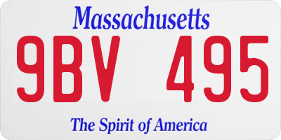 MA license plate 9BV495