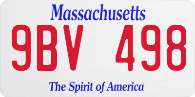 MA license plate 9BV498