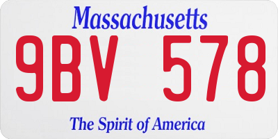 MA license plate 9BV578
