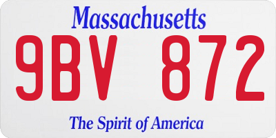 MA license plate 9BV872