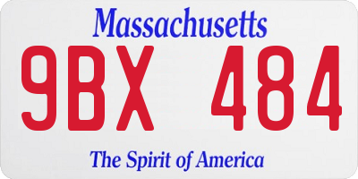 MA license plate 9BX484