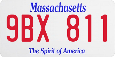 MA license plate 9BX811