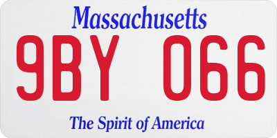 MA license plate 9BY066
