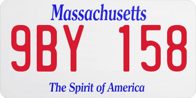 MA license plate 9BY158