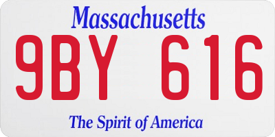 MA license plate 9BY616
