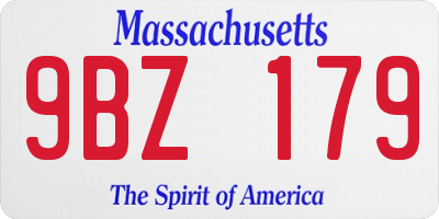 MA license plate 9BZ179