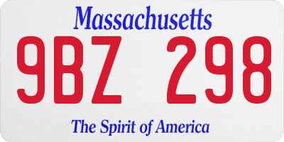 MA license plate 9BZ298