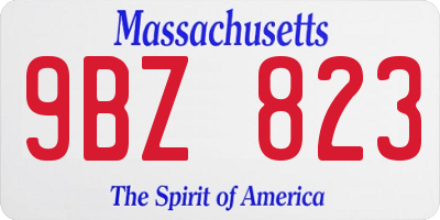 MA license plate 9BZ823