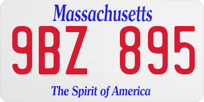 MA license plate 9BZ895