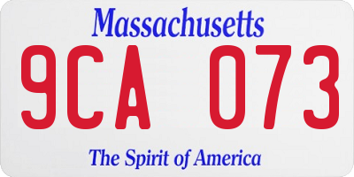 MA license plate 9CA073