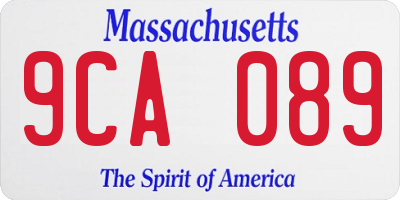 MA license plate 9CA089