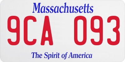 MA license plate 9CA093