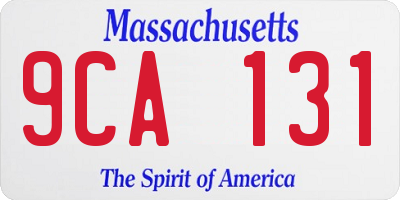 MA license plate 9CA131