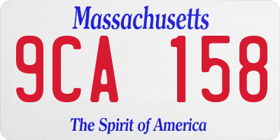 MA license plate 9CA158