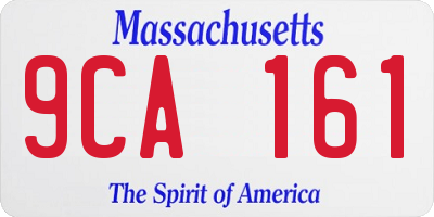 MA license plate 9CA161