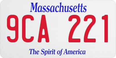 MA license plate 9CA221