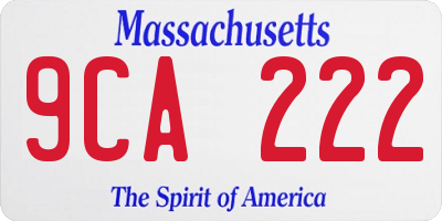 MA license plate 9CA222