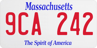 MA license plate 9CA242