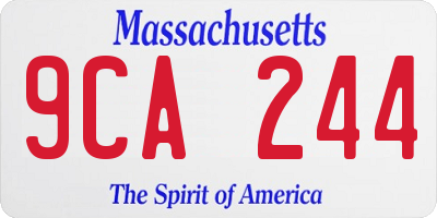 MA license plate 9CA244