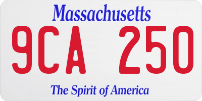 MA license plate 9CA250