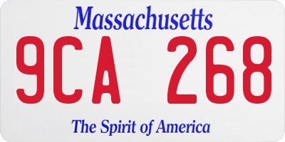 MA license plate 9CA268