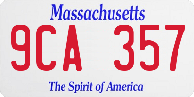 MA license plate 9CA357