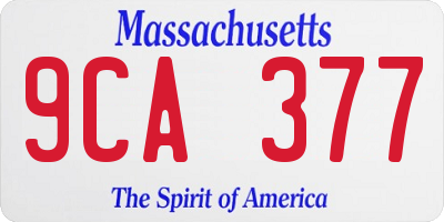 MA license plate 9CA377