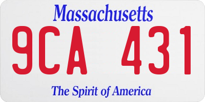 MA license plate 9CA431