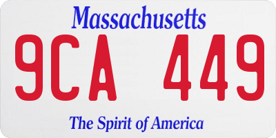 MA license plate 9CA449