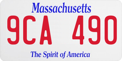 MA license plate 9CA490