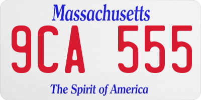MA license plate 9CA555