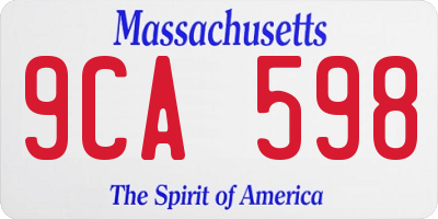 MA license plate 9CA598