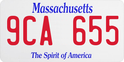 MA license plate 9CA655