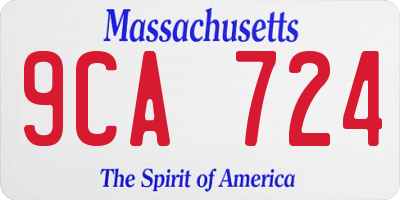 MA license plate 9CA724