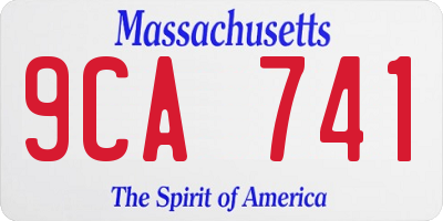 MA license plate 9CA741