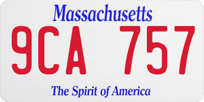 MA license plate 9CA757