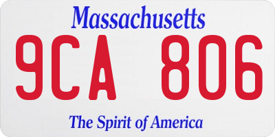 MA license plate 9CA806