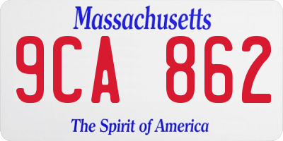 MA license plate 9CA862