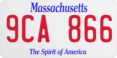 MA license plate 9CA866